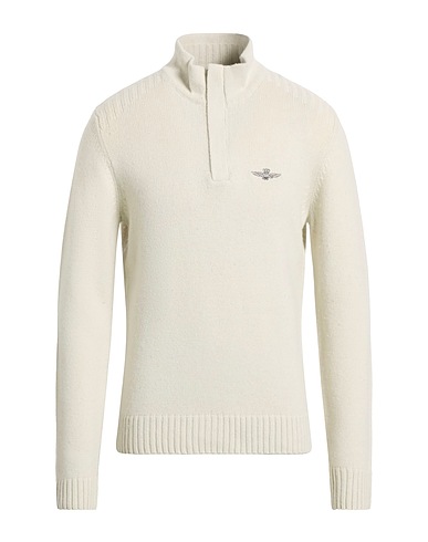 AERONAUTICA MILITARE Jumper with zip Off white 45% Cotton, 45% Wool, 10% Nylon