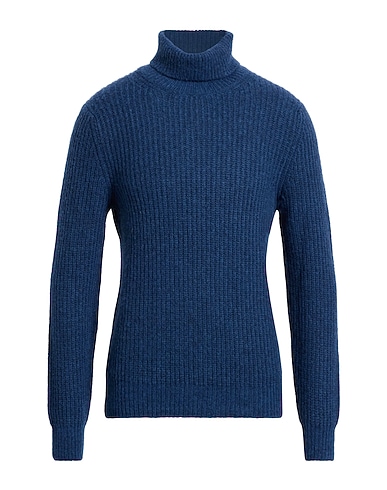 LA FILERIA Polo neck Slate blue 70% Virgin Wool, 30% Polyamide