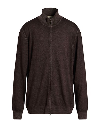 GRAN SASSO Pullover mit Zipper  Dunkelbraun 100% Schurwolle