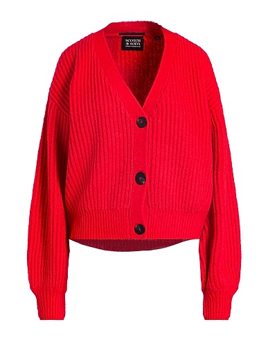 MAISON SCOTCH Cardigan Red 45% Acrylic, 30% Polyester, 10% Wool, 8% Polyamide, 7% Alpaca wool