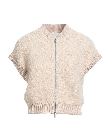 PESERICO Cardigan Beige 44% Virgin Wool, 30% Viscose, 13% Silk, 7% Metallic fiber, 6% Cashmere
