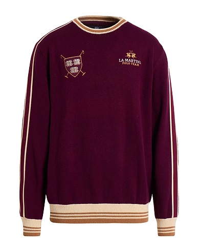 LA MARTINA Sweater Plum 95% Cotton, 5% Cashmere