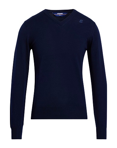 K-WAY Sweater Midnight blue 100% Virgin Wool
