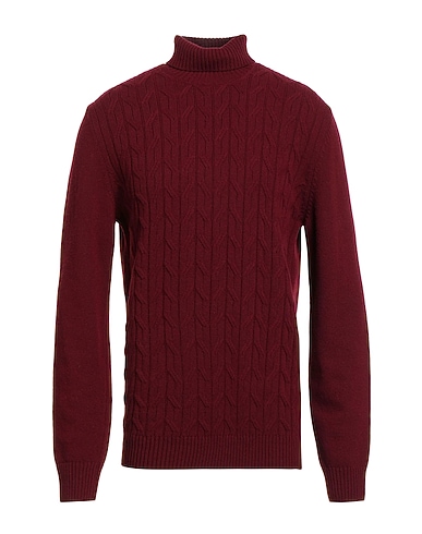 FERRANTE Polo neck Burgundy 100% Merino Wool