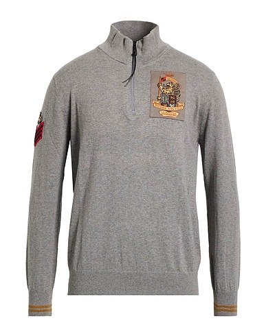 LA MARTINA Jumper with zip Grey 80% Cotton, 20% Wool