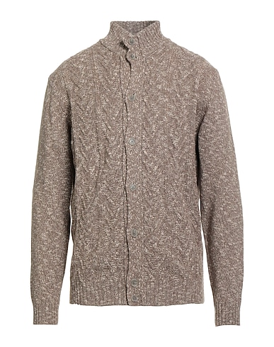 FERRANTE Cardigan Taupe 52% Wool, 35% Paper, 13% Polyamide