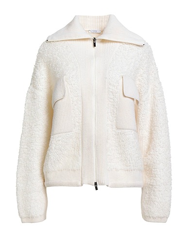 PESERICO Cardigan EASY Cream 45% Merino Wool, 27% Alpaca wool, 17% Polyamide, 7% Virgin Wool, 4% Cashmere