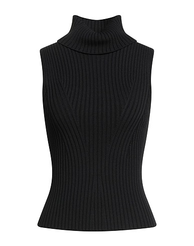 STAUD Polo neck Black 59% Viscose, 40% Nylon, 1% Elastane