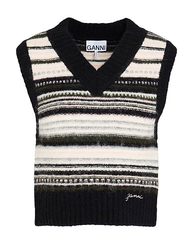 GANNI Свитер NERO 32% Шерсть альпака, 32% Шерсть мериноса, 30% Полиамид, 6% Эластан