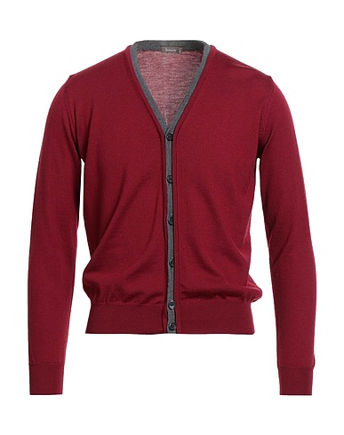 FERRANTE Strickjacke Bordeaux 100% Merinowolle
