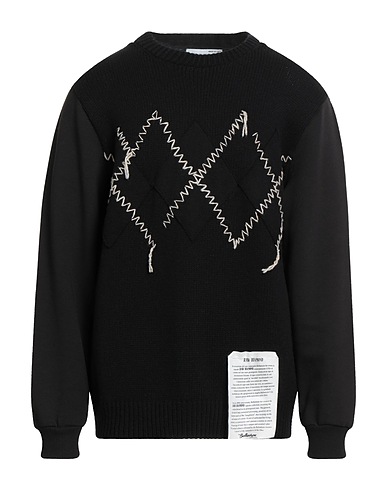 BALLANTYNE Jumper RAW DIAMOND BY BALLANTYNE Black 100% Cotton, Cashmere