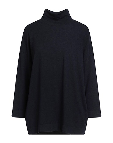 ANNECLAIRE Polo neck Navy blue 96% Merino Wool, 4% PBT - Polybutylene terephthalate