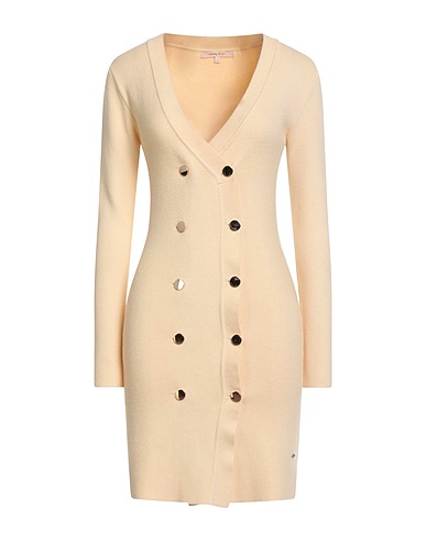 WHITE WISE Minivestido Hueso 51% Viscosa, 28% Poliéster, 21% Nailon