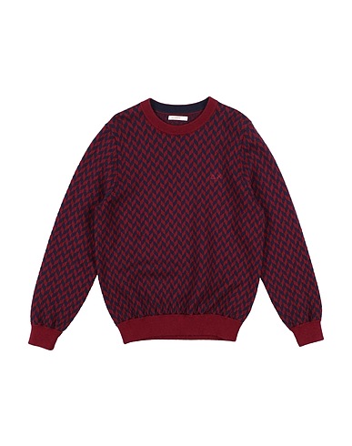 SUN 68 Jumper Burgundy 50% Merino Wool, 50% Cotton