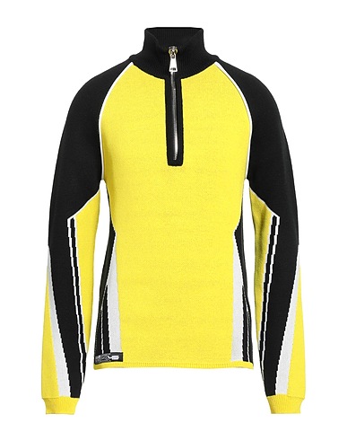 BALMAIN Jumper Yellow 70% Merino Wool, 19% Polyamide, 11% Polypropylene, Elastane
