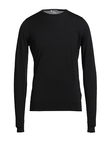 JOHN SMEDLEY Pullover Nero 100% Lana Merino