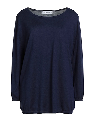 SKILLS & GENES Jumper Navy blue 85% Silk, 15% Cashmere