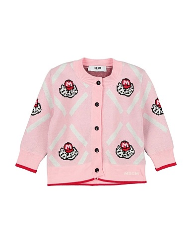 MSGM Cardigan KIDS Pink 89% Viscose, 8% Polyamide, 3% Elastane