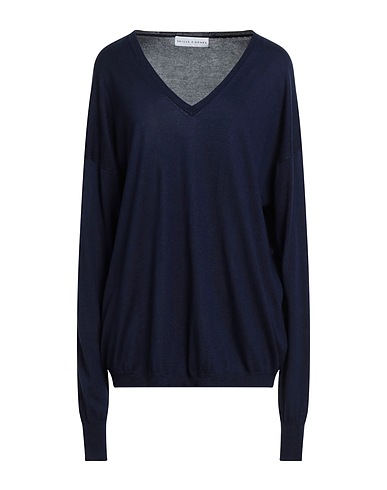 SKILLS & GENES Pullover Blu notte 85% Seta, 15% Cachemire
