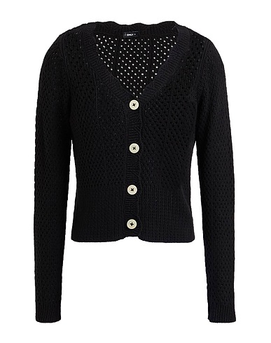 ONLY Cardigan Black 60% Cotton, 40% Acrylic