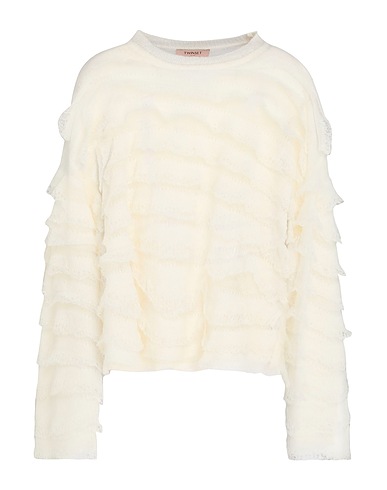 TWINSET Πουλόβερ Λευκό 35% Πολυαμίδη, 35% Ακρυλικό, 15% Μαλλί, 15% Μαλλί αλπακά