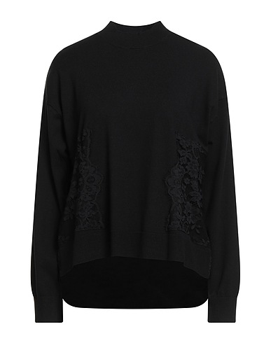 TWINSET Polo neck U&B Black 72% Viscose, 28% Polyester, Polyamide