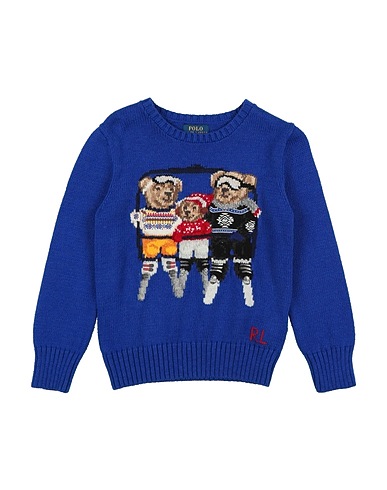 POLO RALPH LAUREN Pullover Bleu électrique 100% Coton