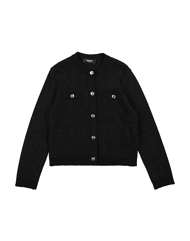 VERSACE YOUNG Cardigan Black 63% Wool, 25% Viscose, 12% Metallic Polyester