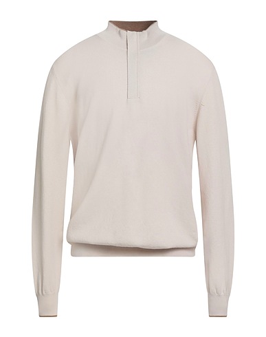 GRAN SASSO Jumper with zip Beige 80% Virgin Wool, 10% Viscose, 10% Cashmere