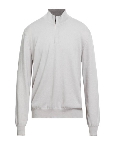 GRAN SASSO Sweater with zip Light grey 80% Virgin Wool, 10% Viscose, 10% Cashmere