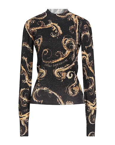 VERSACE JEANS COUTURE Pullover Noir 81% Viscose, 11% Polyamide, 6% Fibre métallique, 2% Élasthanne