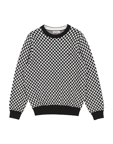 SUN 68 Jumper Black 50% Merino Wool, 50% Cotton