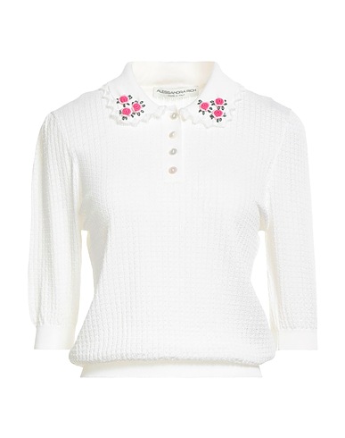 ALESSANDRA RICH Jumper Cream 100% Wool, Mother-of-pearl