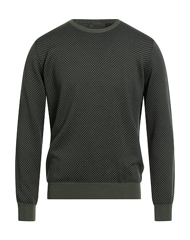 FERRANTE Pullover Verde militare 100% Lana Merino