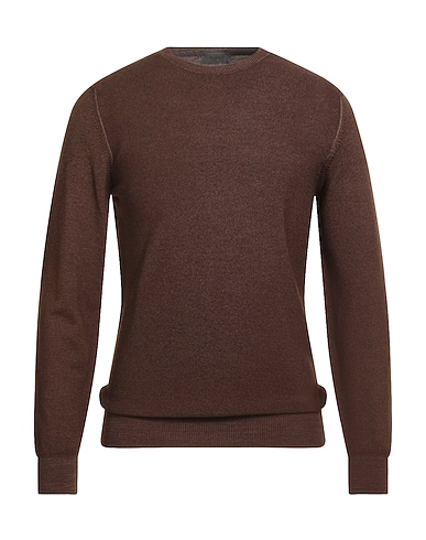 FERRANTE Sweater ESSENTIAL Brown 100% Merino Wool