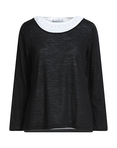 WHYCI T-shirt Black 80% Wool, 20% Nylon, Cotton, Elastic fibres