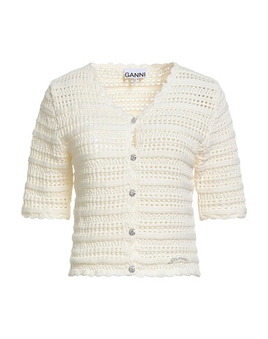 GANNI Cardigan White 100% Organic cotton