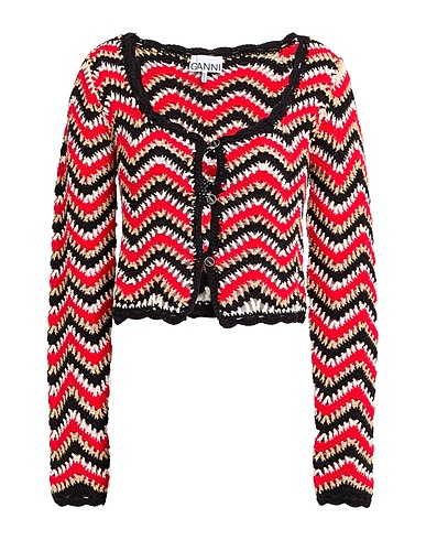 GANNI Cardigan Red 100% Organic cotton
