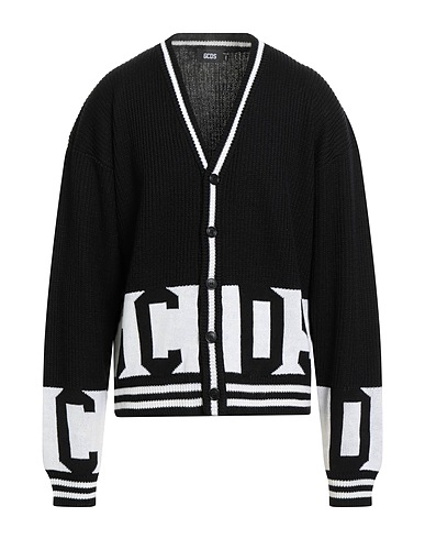 GCDS Cardigan Black 50% Virgin Wool, 50% Acrylic