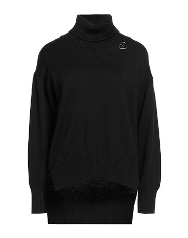 GIULIA N COUTURE Rollkragenpullover Schwarz 50% Wolle, 50% Acryl