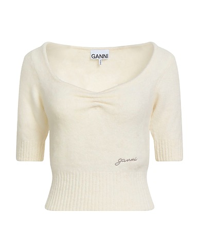 GANNI Jumper Ivory 52% Alpaca wool, 32% Polyamide, 13% Virgin Wool, 3% Elastane