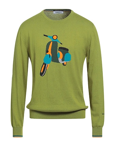 SHOCKLY Jumper Military green 95% Cotton, 5% Cashmere