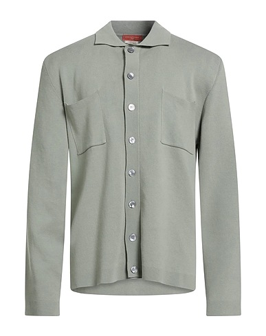 DANIELE FIESOLI Solid colour shirt Sage green 100% Cotton