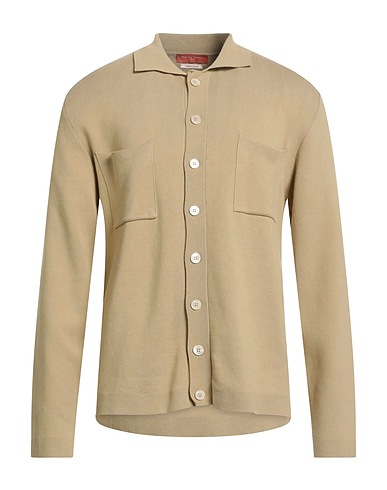 DANIELE FIESOLI Solid color shirt Camel 100% Cotton
