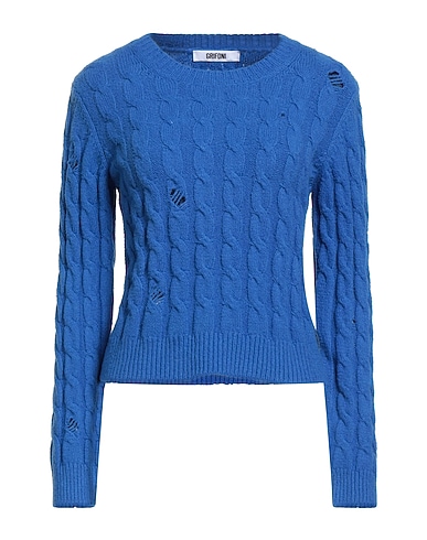 GRIFONI Jumper Bright blue 68% Cotton, 32% Polyamide
