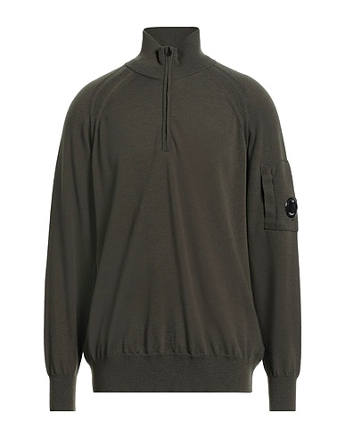 C.P. COMPANY Sweater with zip Military green 88% Virgin Wool, 12% Polyester