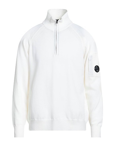 C.P. COMPANY Sweater with zip Ivory 88% Virgin Wool, 12% Polyester