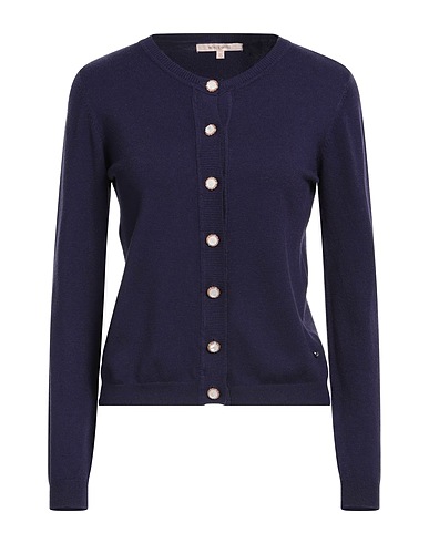 WHITE WISE Strickjacke Dunkelviolett 51% Viskose, 28% Polyester, 21% Elastan