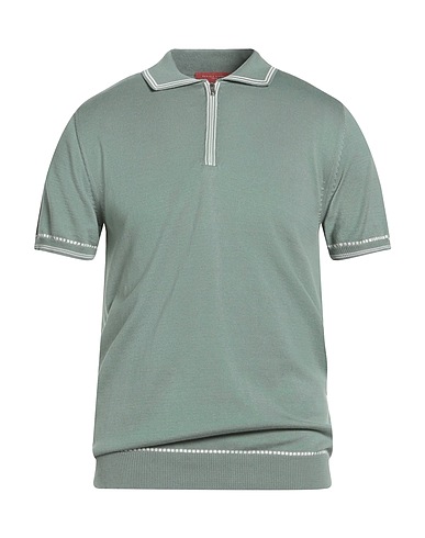 DANIELE FIESOLI Maglia con zip Verde salvia 100% Cotone