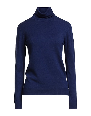 WHITE WISE Polo neck Navy blue 54% Viscose, 46% Nylon